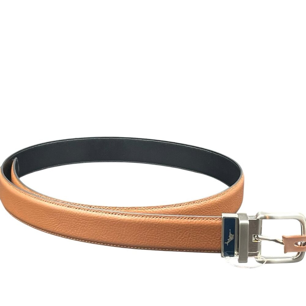 Tommy Bahama Leather Reversible Marlin Belt Black Brown Size 38-40 New $79